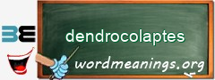 WordMeaning blackboard for dendrocolaptes